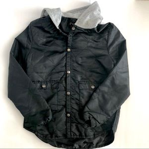 Boys hooded jacket satin like material